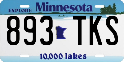 MN license plate 893TKS