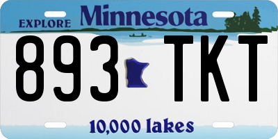 MN license plate 893TKT
