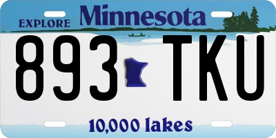 MN license plate 893TKU
