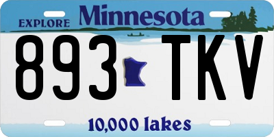 MN license plate 893TKV
