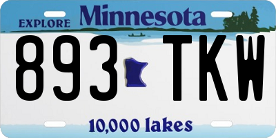 MN license plate 893TKW