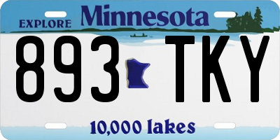 MN license plate 893TKY