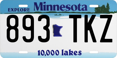 MN license plate 893TKZ