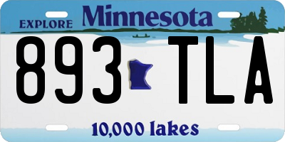 MN license plate 893TLA