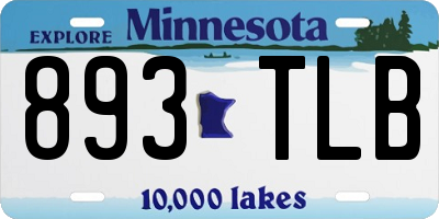 MN license plate 893TLB