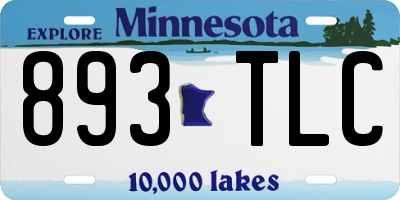 MN license plate 893TLC