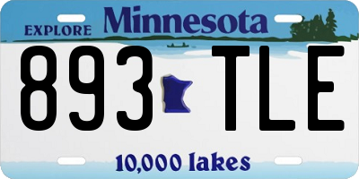 MN license plate 893TLE