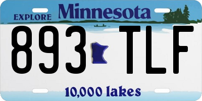 MN license plate 893TLF