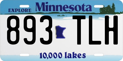 MN license plate 893TLH