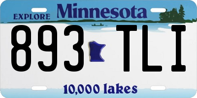 MN license plate 893TLI