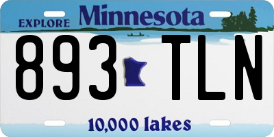MN license plate 893TLN
