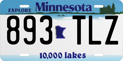 MN license plate 893TLZ