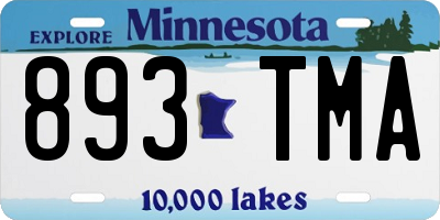 MN license plate 893TMA
