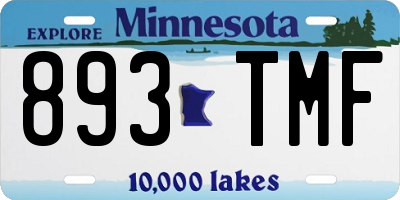 MN license plate 893TMF
