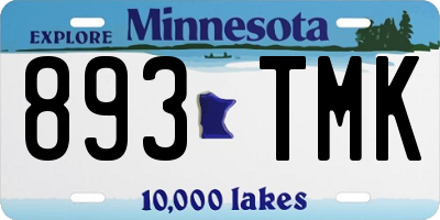 MN license plate 893TMK