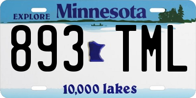 MN license plate 893TML