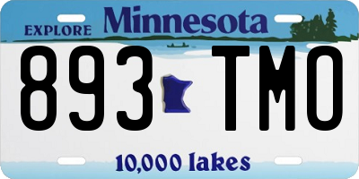 MN license plate 893TMO