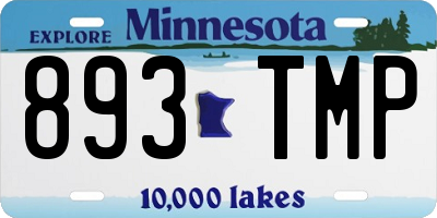 MN license plate 893TMP