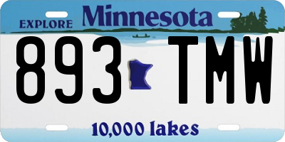 MN license plate 893TMW