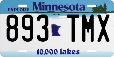 MN license plate 893TMX
