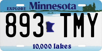 MN license plate 893TMY