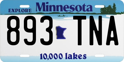 MN license plate 893TNA