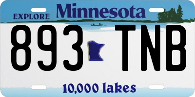 MN license plate 893TNB