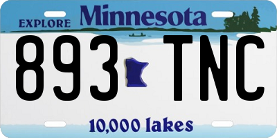 MN license plate 893TNC
