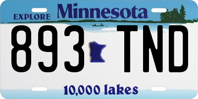 MN license plate 893TND