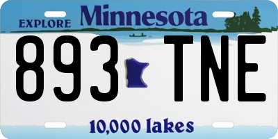 MN license plate 893TNE