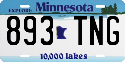 MN license plate 893TNG