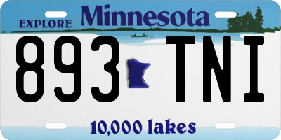 MN license plate 893TNI