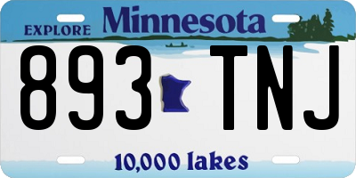 MN license plate 893TNJ