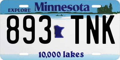 MN license plate 893TNK
