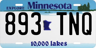 MN license plate 893TNQ