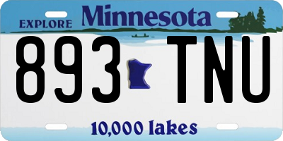 MN license plate 893TNU