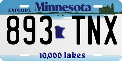 MN license plate 893TNX