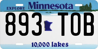 MN license plate 893TOB