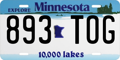 MN license plate 893TOG