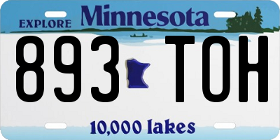 MN license plate 893TOH