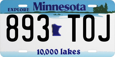 MN license plate 893TOJ