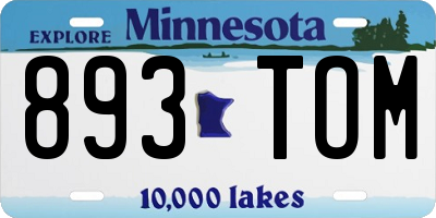 MN license plate 893TOM