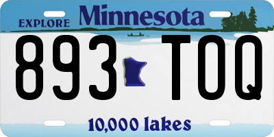 MN license plate 893TOQ