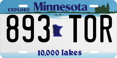 MN license plate 893TOR