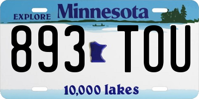 MN license plate 893TOU