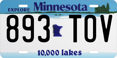 MN license plate 893TOV