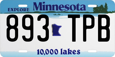 MN license plate 893TPB