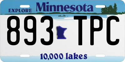MN license plate 893TPC