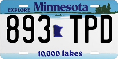 MN license plate 893TPD