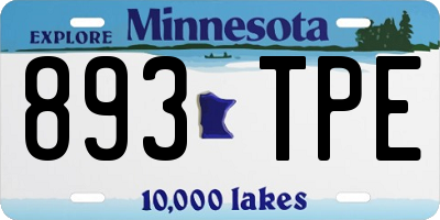 MN license plate 893TPE